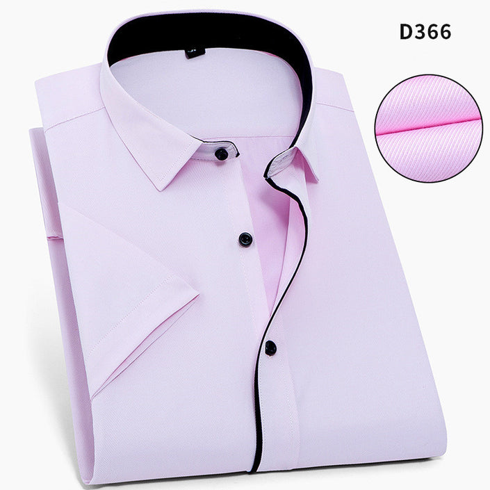 Summer Men's Workwear Solid Color Short-sleeved Shirt