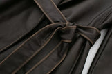 Autumn Leather Effect Belt Coat