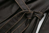 Autumn Leather Effect Belt Coat