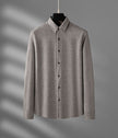 Khaki Thick Warm Woolen Long Sleeves Shirt For Men