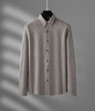 Khaki Thick Warm Woolen Long Sleeves Shirt For Men