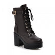 Belt buckle lacing ankle boot