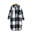 New Wool Plaid Coat Lapel Single Breasted Long Coat