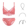 Fashion Transparent Women Bra And Panties Set Embroidery Lingerie Plus