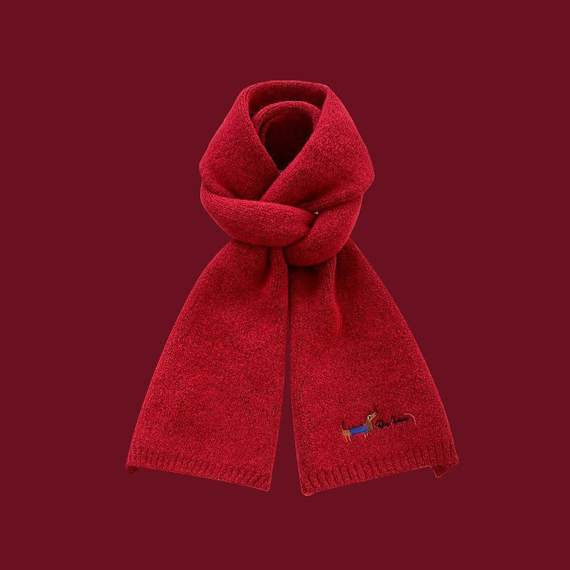 All-matching Warm Cold-proof Wool Knitted Small Scarf Women