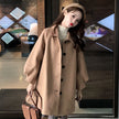 Autumn and winter popular coat new Korean version of the loose long section of the small son Sen wool coat female student tide