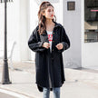 Black Denim Jacket With Raw Edge Personality Student Top