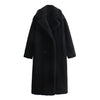 Autumn New European And American Style Fleece Double Row Ornament Loose Overcoat Coat