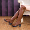 Over The Knee Boots High Chunky Heel Side Zipper