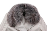 DETACHABLE FUR COLLAR WARM FAUX LEATHER JACKET