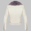 DETACHABLE FUR COLLAR WARM FAUX LEATHER JACKET