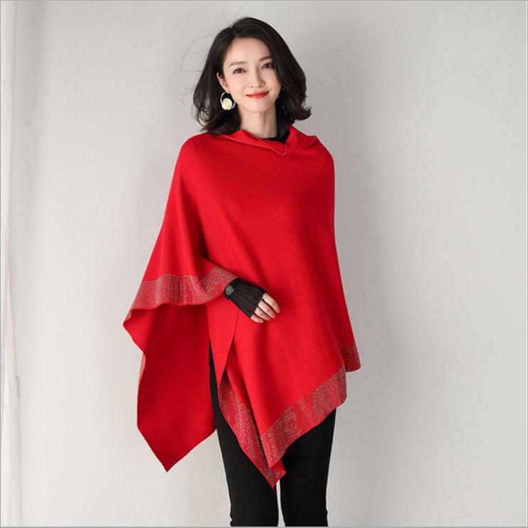 Temperament Knitted Shawl Retro Cloak Spring And Autumn Bat Shirt Jacket