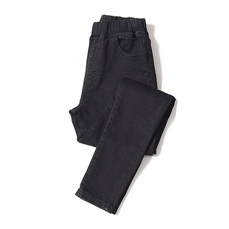 High-waisted slim stretch pants