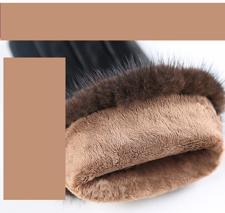 Women's Touch Screen Sheepskin Gloves In Winter