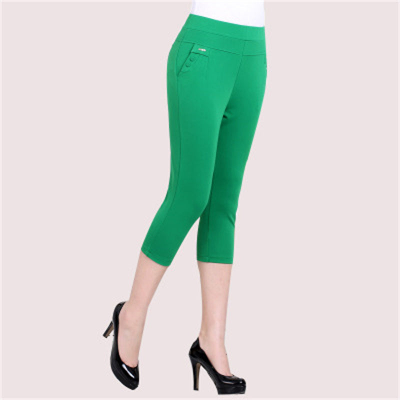 Women's Solid Color High-waist Casual Pants