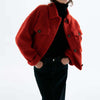 Single Breasted Fashionable Lapel Lamb Wool Coat