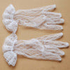 Fingered short lace wedding gloves