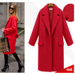 Women's Suit Collar Solid Color Padded And Cotton Woolen Coat