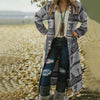 Printed top long sleeve woolen coat