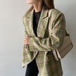 Loose temperament plaid suit jacket