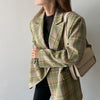 Loose temperament plaid suit jacket