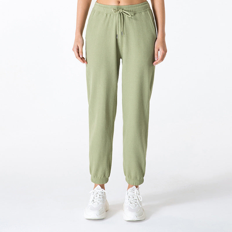 Women's Quick-drying Pockets And Feet, Thin, High-waisted, Loose-fitting Sports Casual Pants