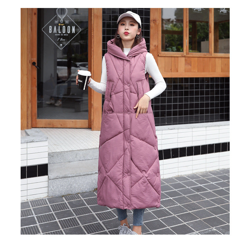 Women's Down Mid-length Thickened Vest Jacket