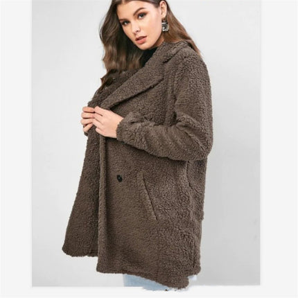 Women Mid Length Blended Wool Coat