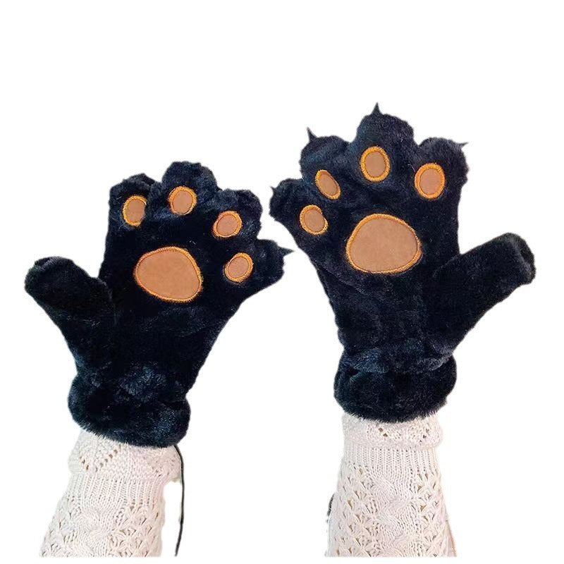 Cat's Paw Gloves Warm-keeping And Cold-proof Fleece-lined