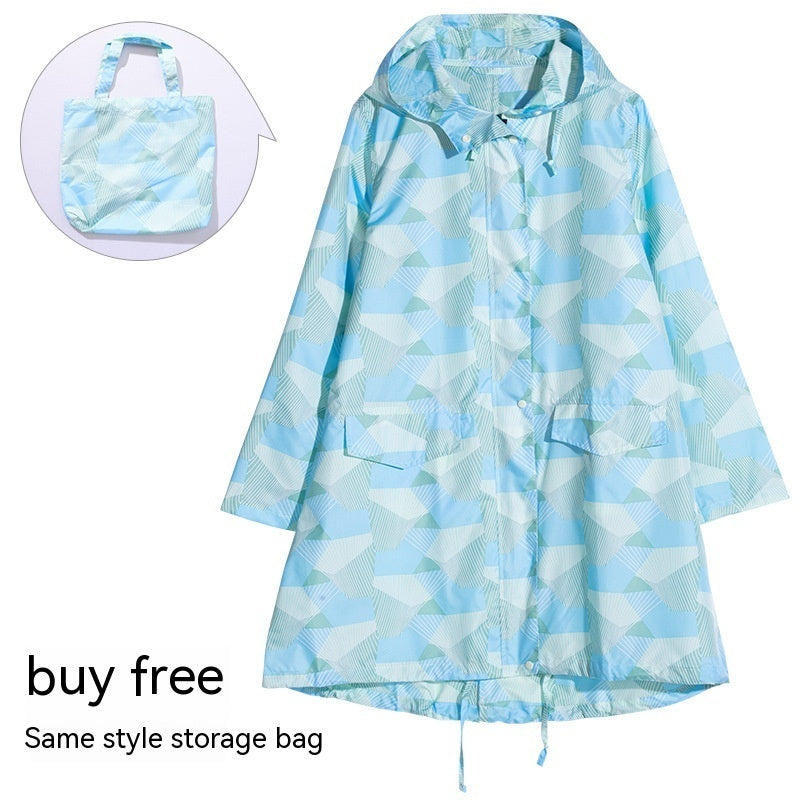 Nordic Geometric Trench Coat Raincoat Waterproof And Rainproof Water-playing Suit Cloak