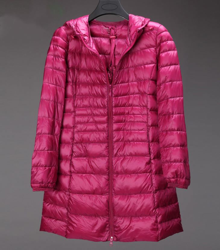 Lightweight Down Jacket Mid-length, Autumn And Winter Hooded Plus Size