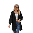 Long Sleeve Solid Color Loose Cardigan Top Women's Knitting Coat