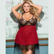 Women's Plus Size Sexy Lingerie Backless Lace Slip Nightdress