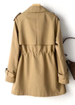 Women's Mid Length Waist Wrap Coat Versatile Windbreaker