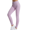 High Waisted Threaded Gym Pants Solid Color Plus Size Seamless