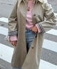 Polo Shirt Trench Coat For Women Khaki Single-breasted