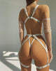 New  Lingerie Temptation Traction Uniform Three-point Bondage Suit Backless