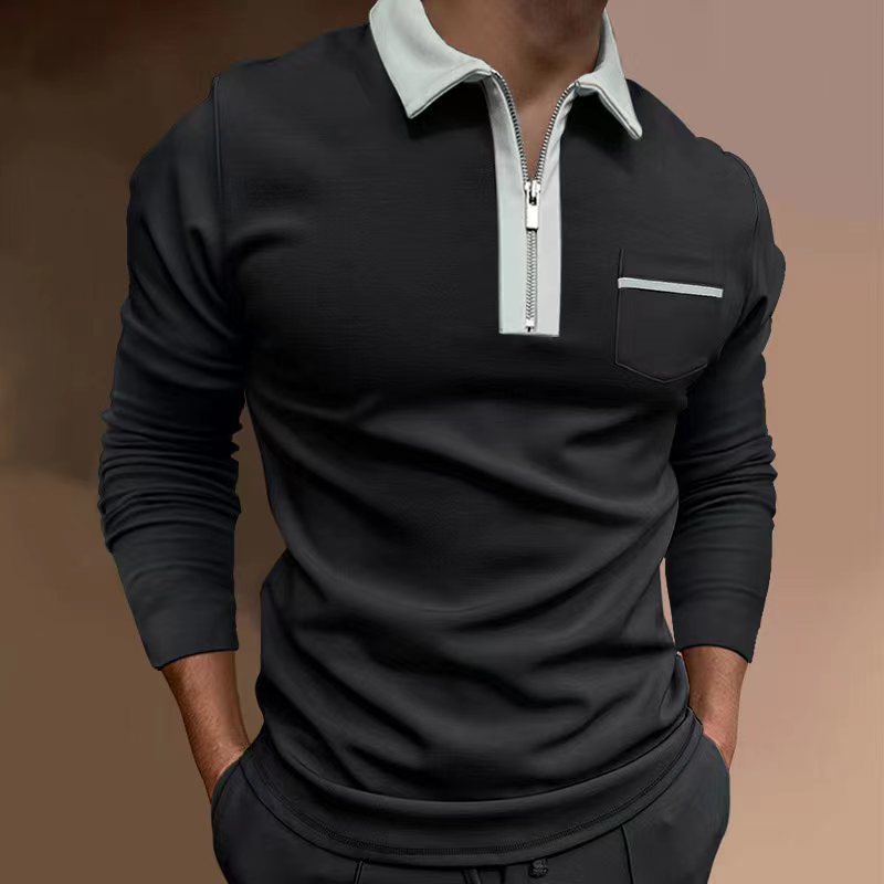 Fashion Slim Fit Pocket Long Sleeve Men's T-shirt