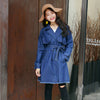 Casual windbreaker jacket women's long-sleeved mid-length denim belted skirt