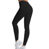 High Waisted Threaded Gym Pants Solid Color Plus Size Seamless