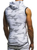 Camouflage round hem casual slim sleeveless