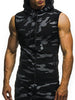 Camouflage round hem casual slim sleeveless