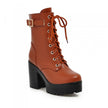 Belt buckle lacing ankle boot