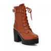 Belt buckle lacing ankle boot