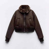 Women's Short Leather And Fur Double-sided Cotton-padded Jacket