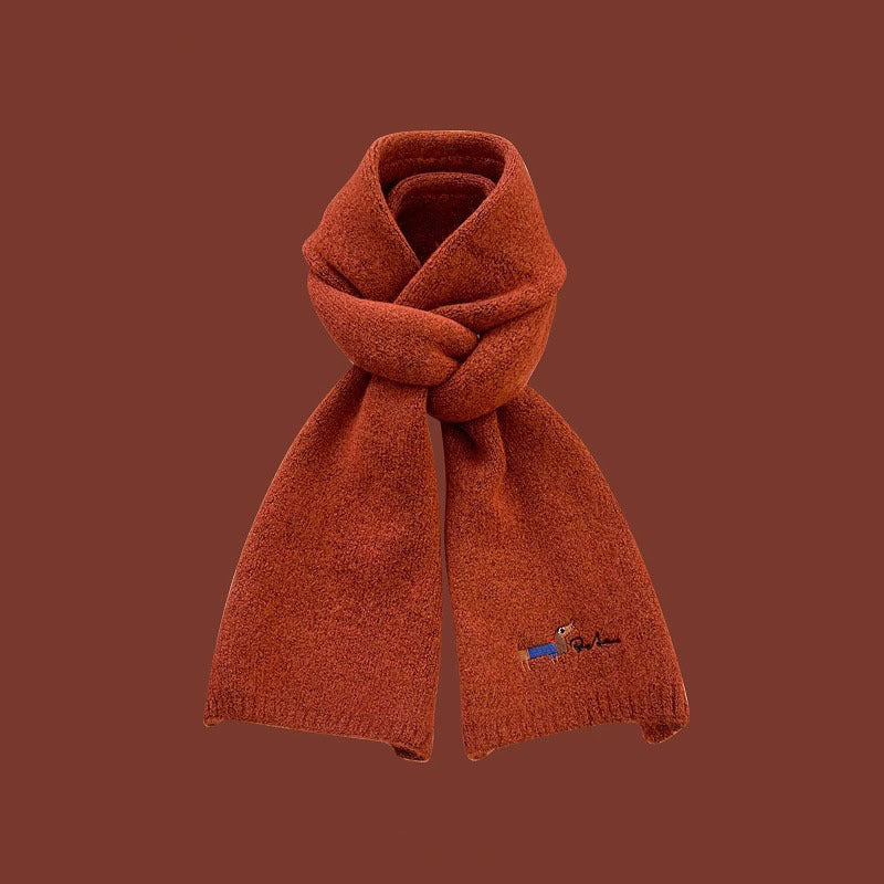 All-matching Warm Cold-proof Wool Knitted Small Scarf Women