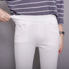 High-waisted slim stretch pants