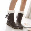 Snow Cotton Belt Buckle Frosted Leather Flat Cotton Shoes Martin Boots