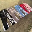 Letter Printed Drawstring Sweatpants For Men And Women