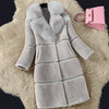 Women's Medium Length Sheep Sheared Fur Coat